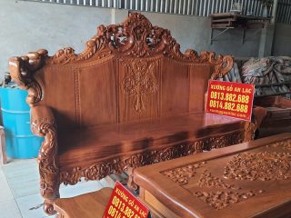 ghế Hoàng Gia gỗ gõ đỏ 6 món (chú Huân - Hà Nội) (1)
