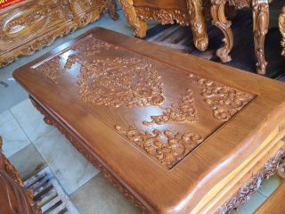 Bàn Hoàng Gia gỗ gõ đỏ 6 món (chú Huân - Hà Nội) (1)