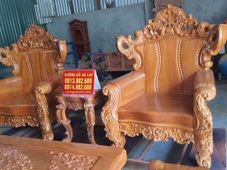Bàn ghế Hoàng Gia gỗ gõ đỏ 6 món (chú Huân - Hà Nội)