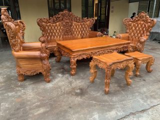 Bộ sofa Hoàng Gia gỗ gõ đỏ (anh Hoàng - Quảng Ninh)