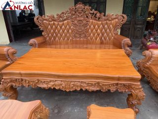 Bộ sofa Hoàng Gia gỗ gõ đỏ (anh Hoàng - Quảng Ninh)