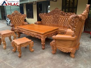 Bộ sofa Hoàng Gia gỗ gõ đỏ (anh Hoàng - Quảng Ninh)