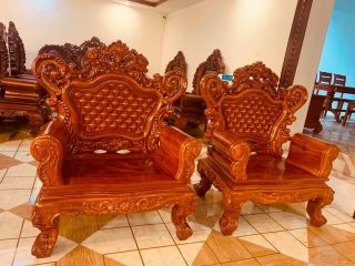 Bộ Bàn ghế Hoàng Gia 6 món gỗ hương đỏ (anh Thái - Hà Nội) 6 ghế đơn Hoàng Gia gỗ hương đá (anh Thái - Hà Nội)