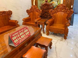 Bộ Bàn ghế Hoàng gia Nguyên khối gỗ gõ đỏ(chị Hương - Hà Nội )