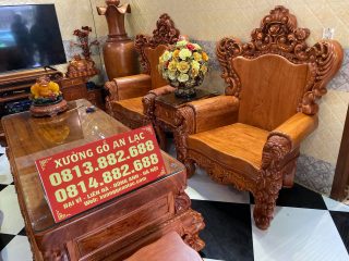 Bộ Hoàng Gia Nguyên khối 6 món gỗ gõ đỏ (chị Lan - Bắc Ninh)