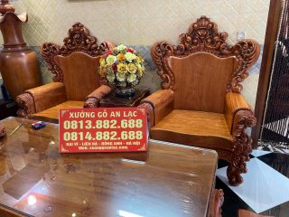 Ghế Hoàng Gia Nguyên khối 6 món gỗ gõ đỏ (chị Lan - Bắc Ninh)