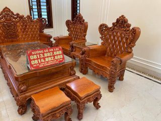Bộ Hoàng Gia gỗ gõ đỏ nguyên khối (anh Nguyên - Hà Nội)