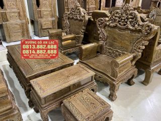 Bộ Hoàng Gia gỗ mun đuôi công (anh Năm - Hà Nội)