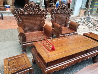 Bộ Hoàng Gia gỗ mun đuôi công (chú Vinh - Thái Bình)