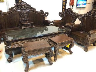 Bộ Hoàng Gia gỗ mun đuôi công nguyên khối ( anh Phúc - Thái Nguyên)