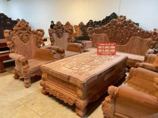 Bộ Hoàng Gia nguyên khối gỗ hương đỏ (anh Chính - Tuyên Quang)