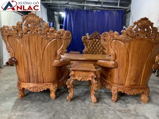 Bộ Sofa Hoàng Gia gỗ gõ đỏ (anh Dân - Quảng Ninh)