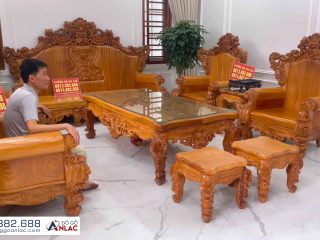 Bộ Bàn Ghế Hoàng Gia Louis Gỗ Gõ Đỏ Mẫu Tân Cổ Điển (Bác Trung - Yên Bái) 19 Bo Ghe Hoang Gia Go Go Do Mau Tan Co Dien 3