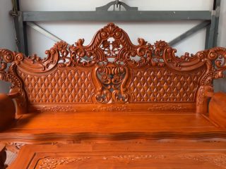 Bộ hoàng gia 6 món gỗ hương đá đục hai mặt của bác Lâm (Thái Nguyên) 44 Bo ban ghe huong gia go huong da anh Lam 18