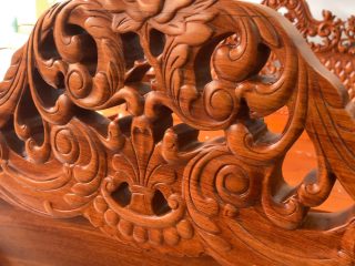 Bộ hoàng gia 6 món gỗ hương đá đục hai mặt của bác Lâm (Thái Nguyên) 47 Bo ban ghe huong gia go huong da anh Lam 27