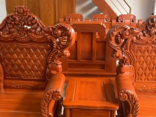Bộ hoàng gia 6 món gỗ hương đá đục hai mặt của bác Lâm (Thái Nguyên) 50 Bo ban ghe huong gia go huong da anh Lam 44