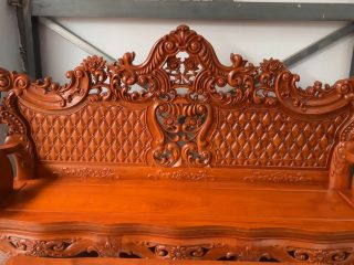 Bộ hoàng gia 6 món gỗ hương đá đục hai mặt của bác Lâm (Thái Nguyên) 40 Bo ban ghe huong gia go huong da anh Lam 6
