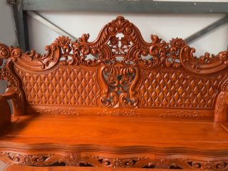Bộ hoàng gia 6 món gỗ hương đá đục hai mặt của bác Lâm (Thái Nguyên) 34 Bo ban ghe huong gia go huong da anh Lam 7