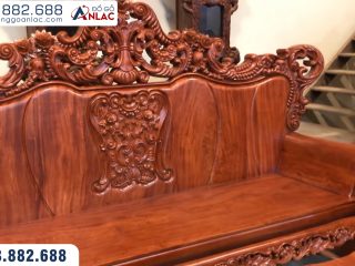 Bộ ghế hoàng gia gỗ hương đá 10 món (Anh Nam - Quảng Bình) 70 Vách tựa đoản dài dày 10cm