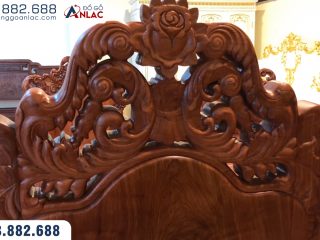 Bộ ghế hoàng gia gỗ hương đá 10 món (Anh Nam - Quảng Bình) 80 Ghế được làm kỹ cả mặt sau
