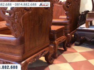 Bộ ghế hoàng gia gỗ hương đá 10 món (Anh Nam - Quảng Bình) 76 Tựa ghế được trà nhẵn cả mặt sau