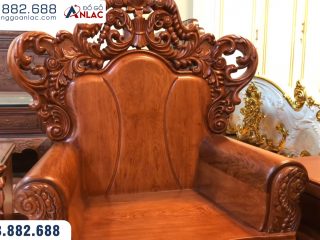 Bộ ghế hoàng gia gỗ hương đá 10 món (Anh Nam - Quảng Bình) 78 Tay ghế nguyên 1 khối liền