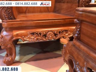 Bộ ghế hoàng gia gỗ hương đá 10 món (Anh Nam - Quảng Bình) 81 Mặt ghế là ván tràn dày 2cm đặt trên đường kẻ chỉ dày 4cm