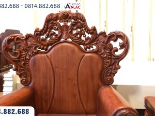 Bộ ghế hoàng gia gỗ hương đá 10 món (Anh Nam - Quảng Bình) 82 Tựa ghế liền tấm dày 10cm