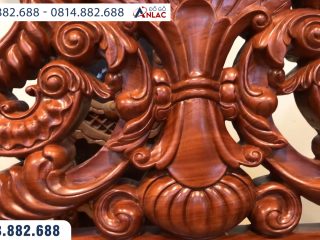 Bộ ghế hoàng gia gỗ hương đá 10 món (Anh Nam - Quảng Bình) 63 Các nét đục sâu, đục xuyên gia công tỉ mỉ