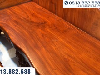 Bộ bàn ghế hoàng gia nguyên khối gỗ hương đá Vip 10 món (Chú Lương - Hải Phòng) 65 Mặt ghế chọn vân siêu đẳng cấp