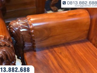 Bộ bàn ghế hoàng gia nguyên khối gỗ hương đá Vip 10 món (Chú Lương - Hải Phòng) 66 Tay ghế là liền nguyên khối không chắp ghép