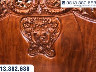 Bộ bàn ghế hoàng gia nguyên khối gỗ hương đá Vip 10 món (Chú Lương - Hải Phòng) 68 Tựa ghế dài