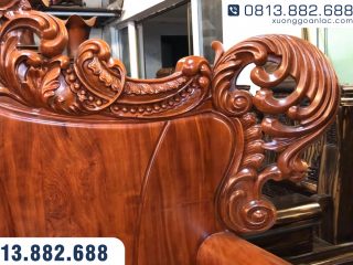 Bộ bàn ghế hoàng gia nguyên khối gỗ hương đá Vip 10 món (Chú Lương - Hải Phòng) 70 Vai ghế rộng, bề thế