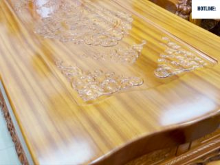 Mặt bàn vân tuyển chọn, đục hoạ tiết trang trí hoa lá tây