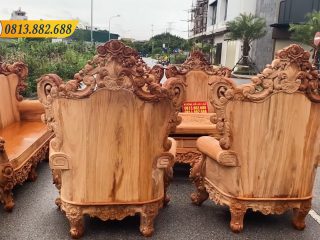 MẪU HOÀNG GIA MỚI LÀM THEO YÊU CẦU CỰC ĐẸP 66 Tựa ghế đơn vanh cong 3 tấm gỗ đặc nguyên khối dày 10cm