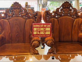 Ghế đơn hoàng gia – Tay ghế liền được uốn cong mềm mai. Vách tựa trơn nguyên tấm với vân gỗ xoắn độc đáo