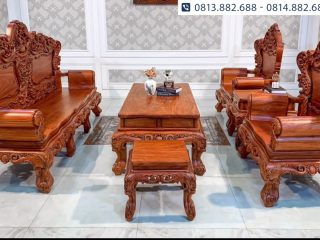 Bộ bàn ghế Louis Hoàng Gia 6 món liền khối 4cm gỗ hương đá 29 hoang gia huong da lien khoi 1