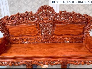 Bộ bàn ghế Louis Hoàng Gia 6 món liền khối 4cm gỗ hương đá 17 hoang gia huong da lien khoi 14