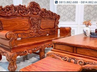 Bộ bàn ghế Louis Hoàng Gia 6 món liền khối 4cm gỗ hương đá 27 hoang gia huong da lien khoi 3