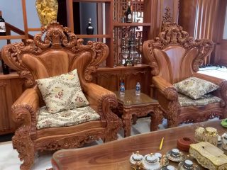 Bộ bàn ghế Hoàng Gia Tân Cổ Điển nguyên khối 10 món vách trơn (anh Chiến - Bắc Ninh) 12 hoang gia nguyen khoi vach tron 2