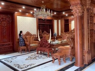 Bộ bàn ghế Hoàng Gia Tân Cổ Điển nguyên khối 10 món vách trơn (anh Chiến - Bắc Ninh) 14 hoang gia nguyen khoi vach tron 4