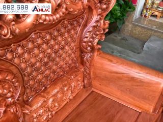 Bộ Louis Hoàng Gia gỗ hương đá chân 14 (Anh Tiến - Phú Thọ) 29 Tựa ghế là 1 tấm liền dày 3cm đục trám đặc trưng
