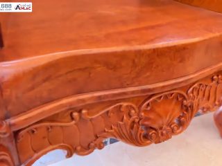 Bộ Bàn Ghế Louis Hoàng Gia Đại Nguyên Khối Gỗ Hương Đá (anh Lâm - Nam Định) 32 Mặt ghế liền tấm dày 10 phân