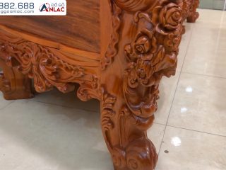 Bộ Ghế Hoàng Gia Louis 6 Món Gỗ Gõ Đỏ (cô Lan - Hà Nội) 46 Chân ghế đơn