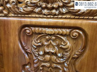 Bộ bàn ghế Louis Hoàng Gia gỗ gõ đỏ nguyên khối (bác Tân - Quốc Oai) 45 Bo ban ghe Hoang Gia go go do van lien tam bac Tan Quoc Oai 14