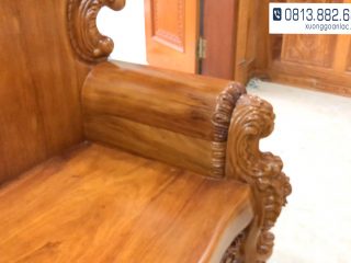 Bộ bàn ghế Louis Hoàng Gia gỗ gõ đỏ nguyên khối (bác Tân - Quốc Oai) 48 Tay ghế hoàng gia nguyên khối