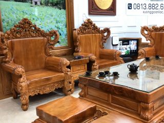 Bộ bàn ghế Louis Hoàng Gia gỗ gõ đỏ nguyên khối (bác Tân - Quốc Oai) 53 Bo ban ghe Hoang Gia go go do van lien tam bac Tan Quoc Oai 22
