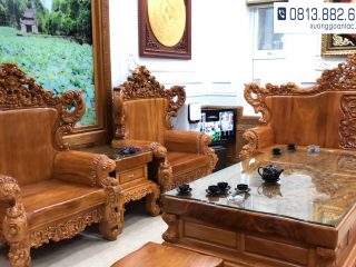 Bộ bàn ghế Louis Hoàng Gia gỗ gõ đỏ nguyên khối (bác Tân - Quốc Oai) 35 bộ bàn ghế Hoàng Gia