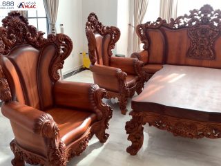 Siêu phẩm bàn ghế Royal Hoàng Gia Louis gõ đỏ 10 món đẹp như tranh vẽ (anh Dũng - Biên Hoà) 17 Ghế đơn bộ hoàng gia siêu phẩm