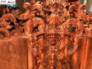 Siêu phẩm bàn ghế Royal Hoàng Gia Louis gõ đỏ 10 món đẹp như tranh vẽ (anh Dũng - Biên Hoà) 20 Mặt sau tựa ghế dài